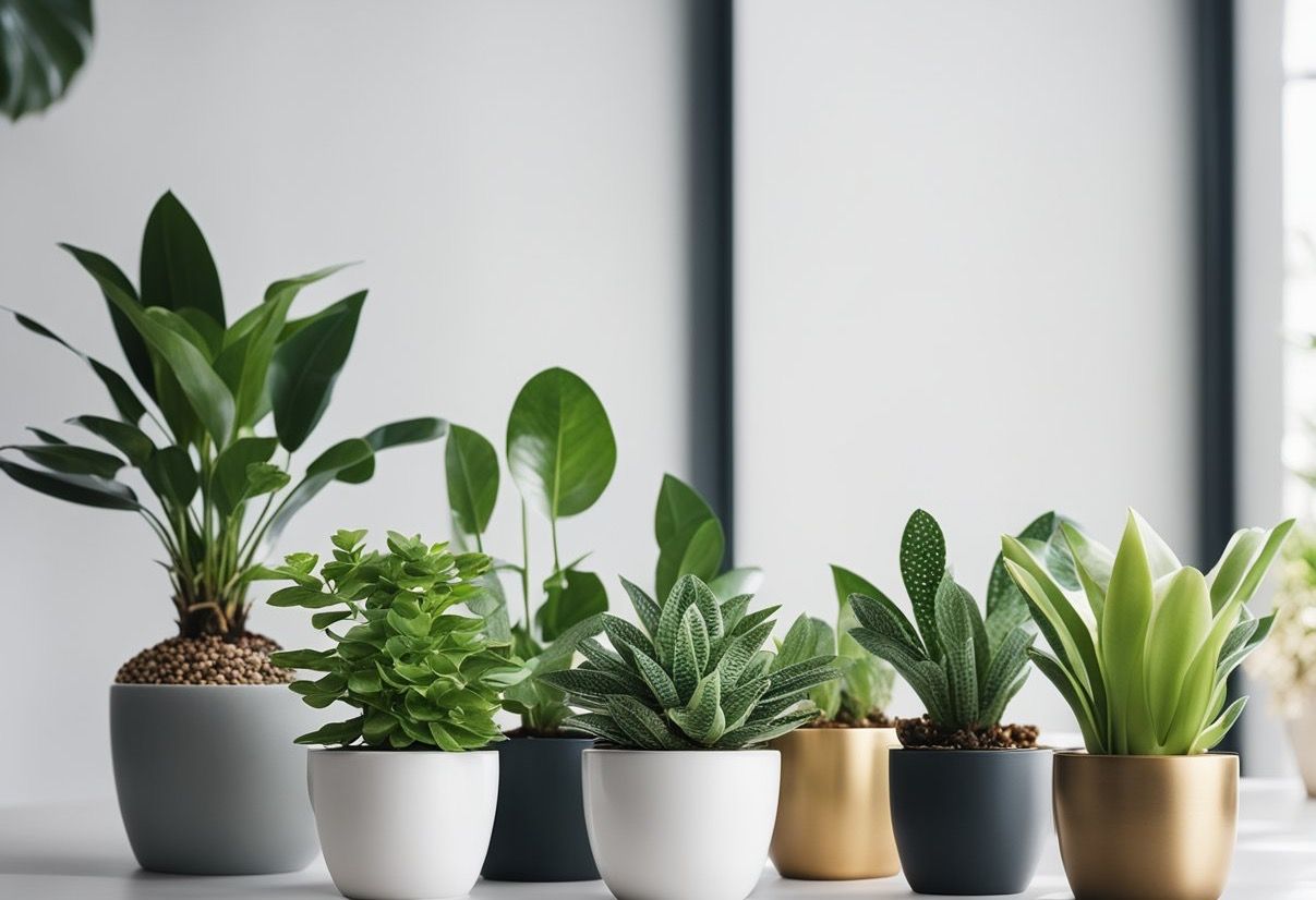 a row of beautifully potted plants